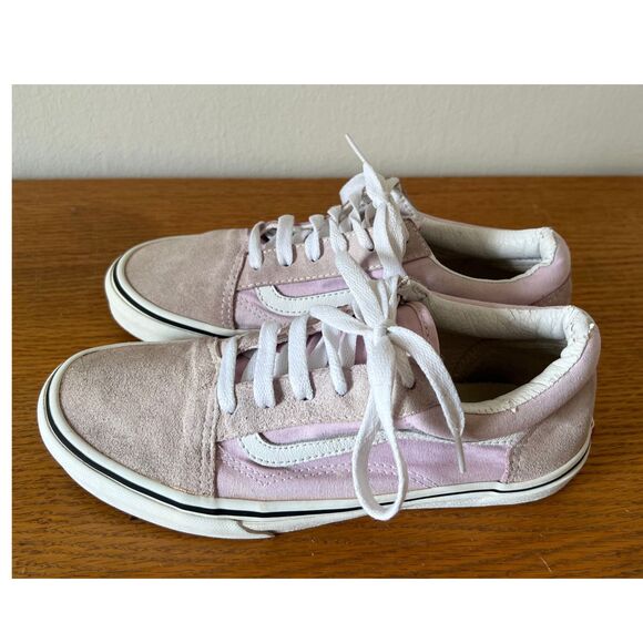 Vans Old Skool Shoes Junior Size 6 Sneakers Mauve Pink Leather Canvas - Picture 7 of 8